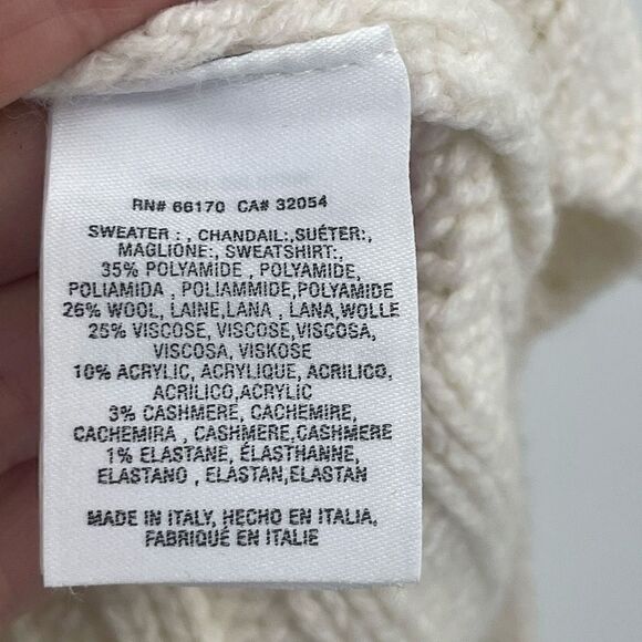 Anthropologie Ivory Blended Long Sleeve Cowl-Neck Pullover Sweater Size Medium - Picture 4 of 7